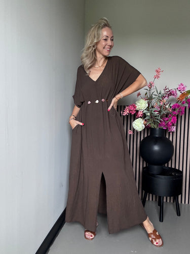 Kastgeluk jurk viscose stone